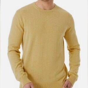 Lello Crewneck Sweater Size XXL Yellow 100% Organic Cotton Preppy Old Money